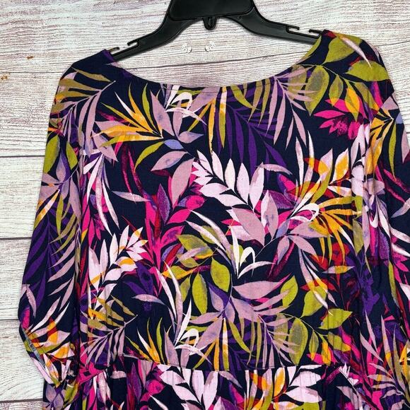 Torrid Palm Tree Tropical Summer Popover Short Sleeve Blouse Size 4X Plus - Picture 7 of 15